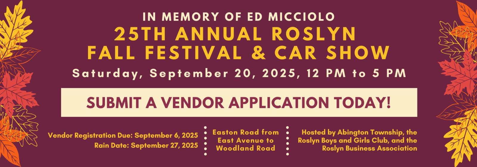 2025 Roslyn Fall Festival Website Banner