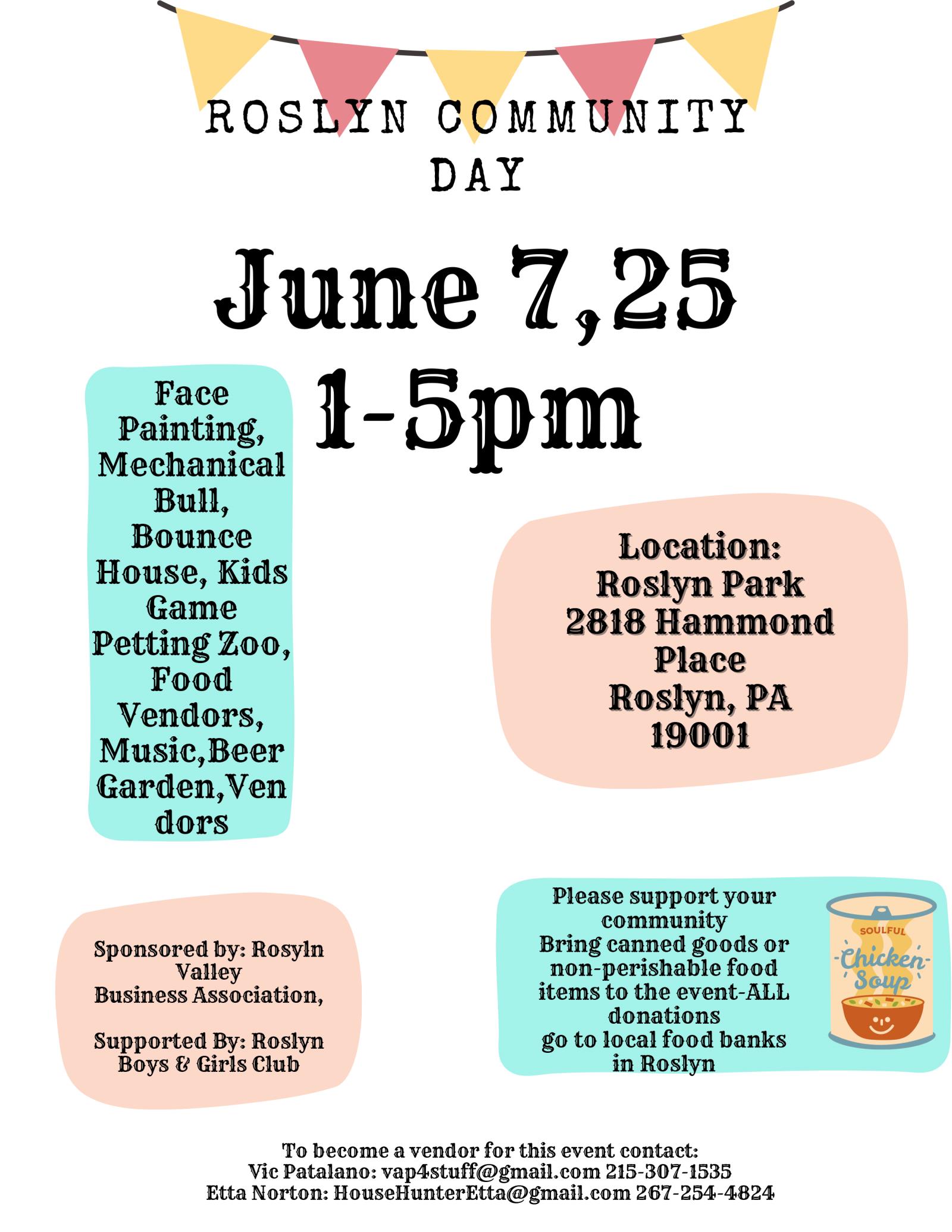 2025 Roslyn Community Day Flyer