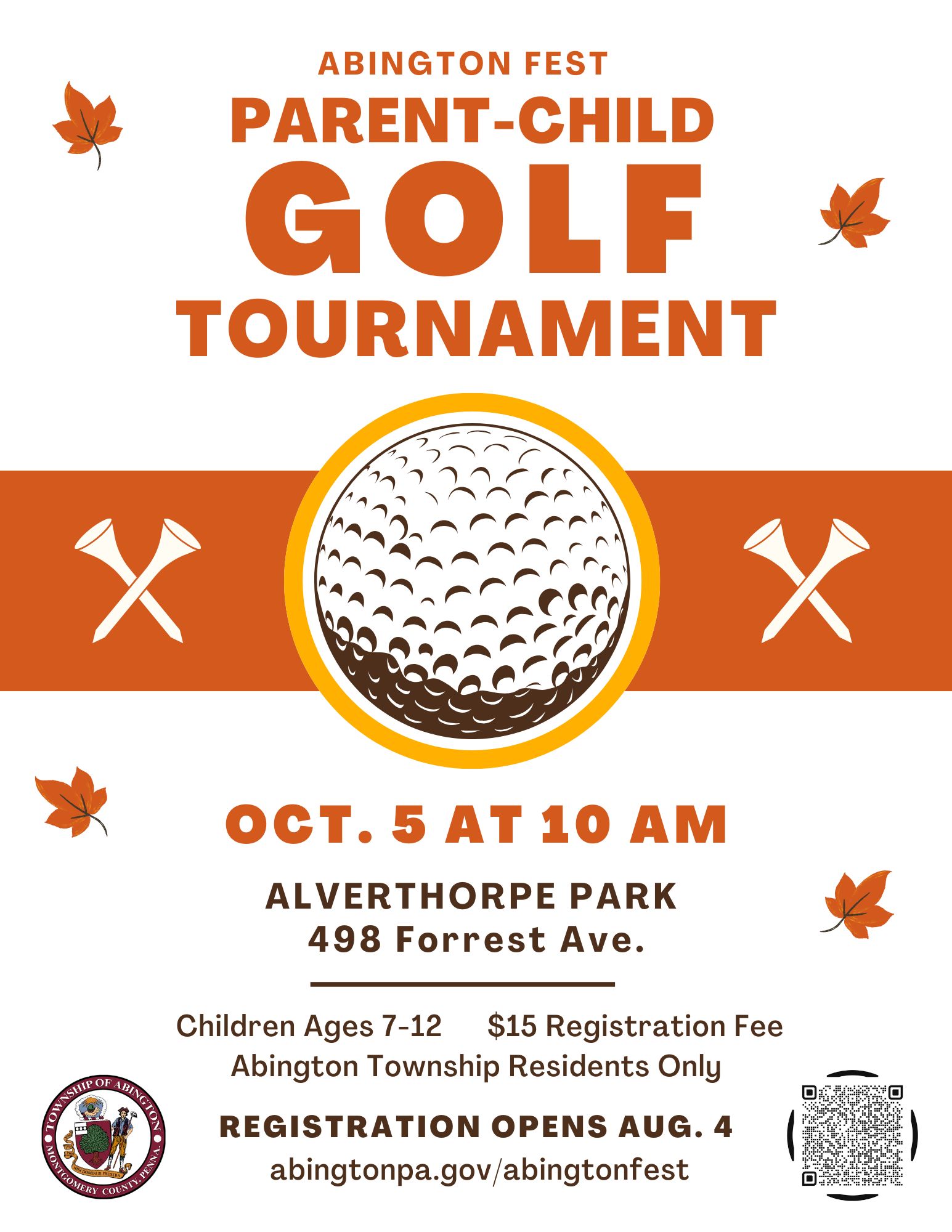 Flyer for Abington Fest Parent-Child Golf Tournament 2025