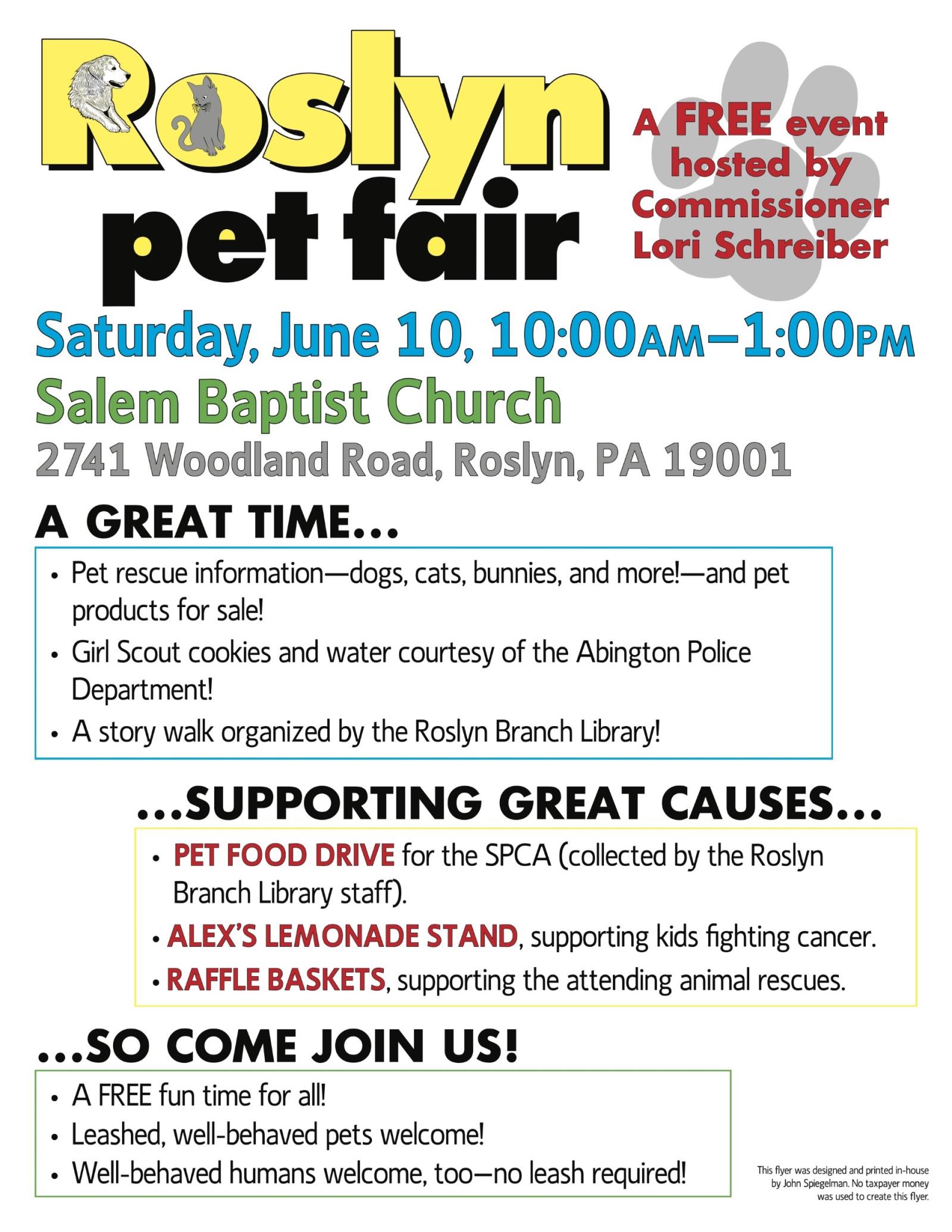 2023 Roslyn Pet Fair Flyer